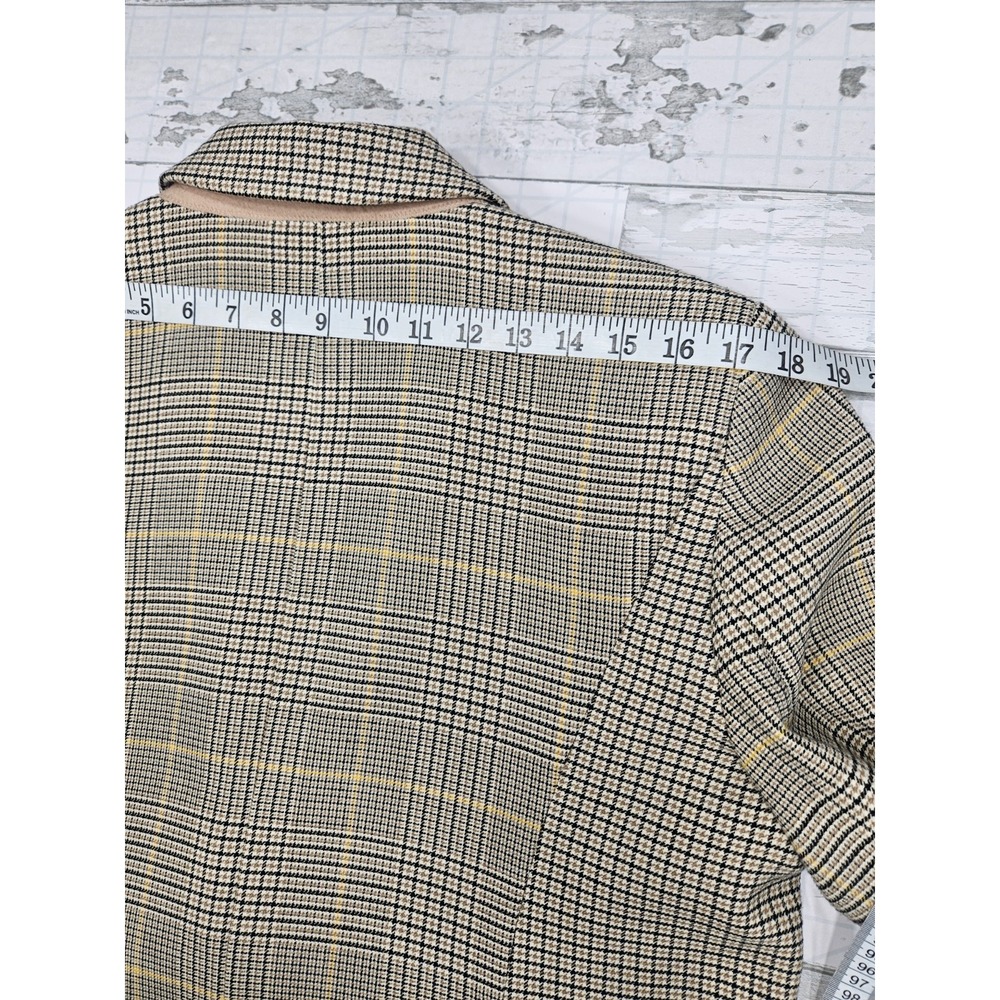 Ann Taylor Women 12 Glen Plaid Blazer Neutral Tones Beige Academia - Picture 7 of 11
